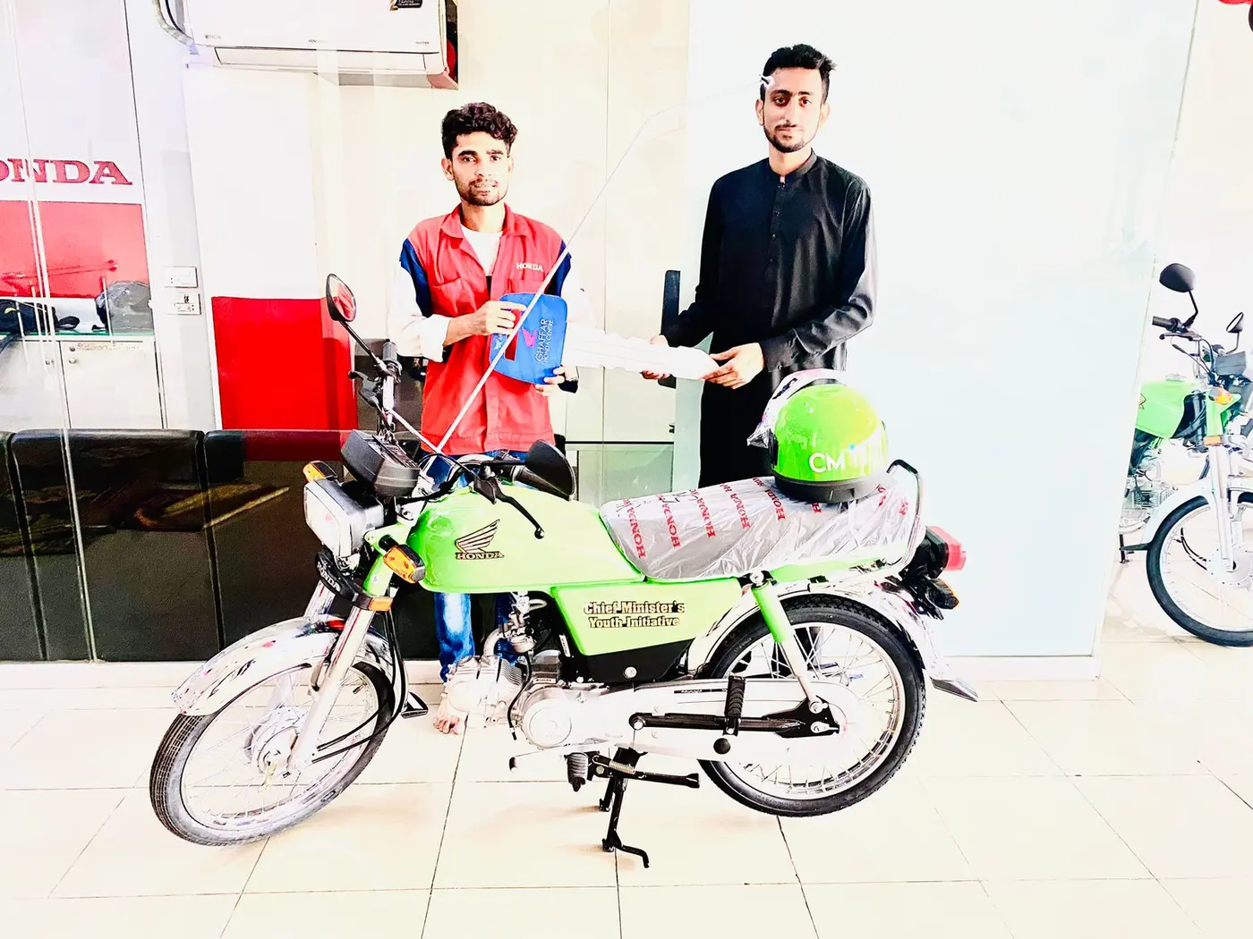 Scheme bikes being delivered to successful applicants - the program now covers Multan district
