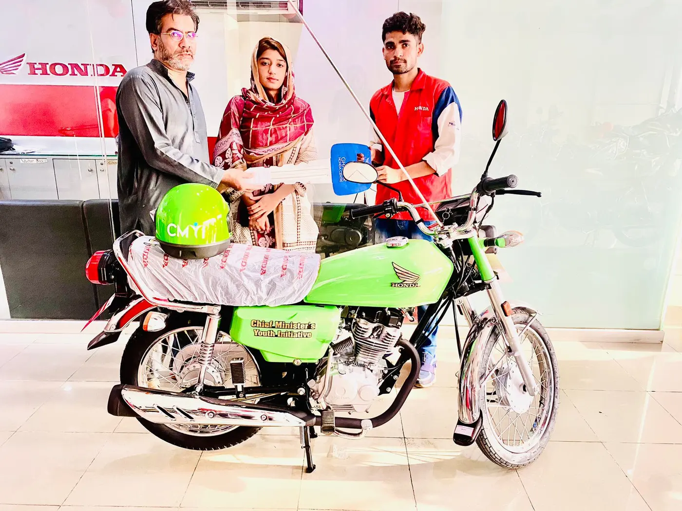 Scheme bikes being delivered to successful applicants - the program now covers Lodhran district